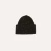 Dark Brown Donegal Ribbed Merino Knit Cap -Drakes Shop DR1AG121581 11300 1