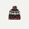 Chamula For Drake's Navy Fairisle Merino Knit Cap -Drakes Shop DR1AG122812 01251 1