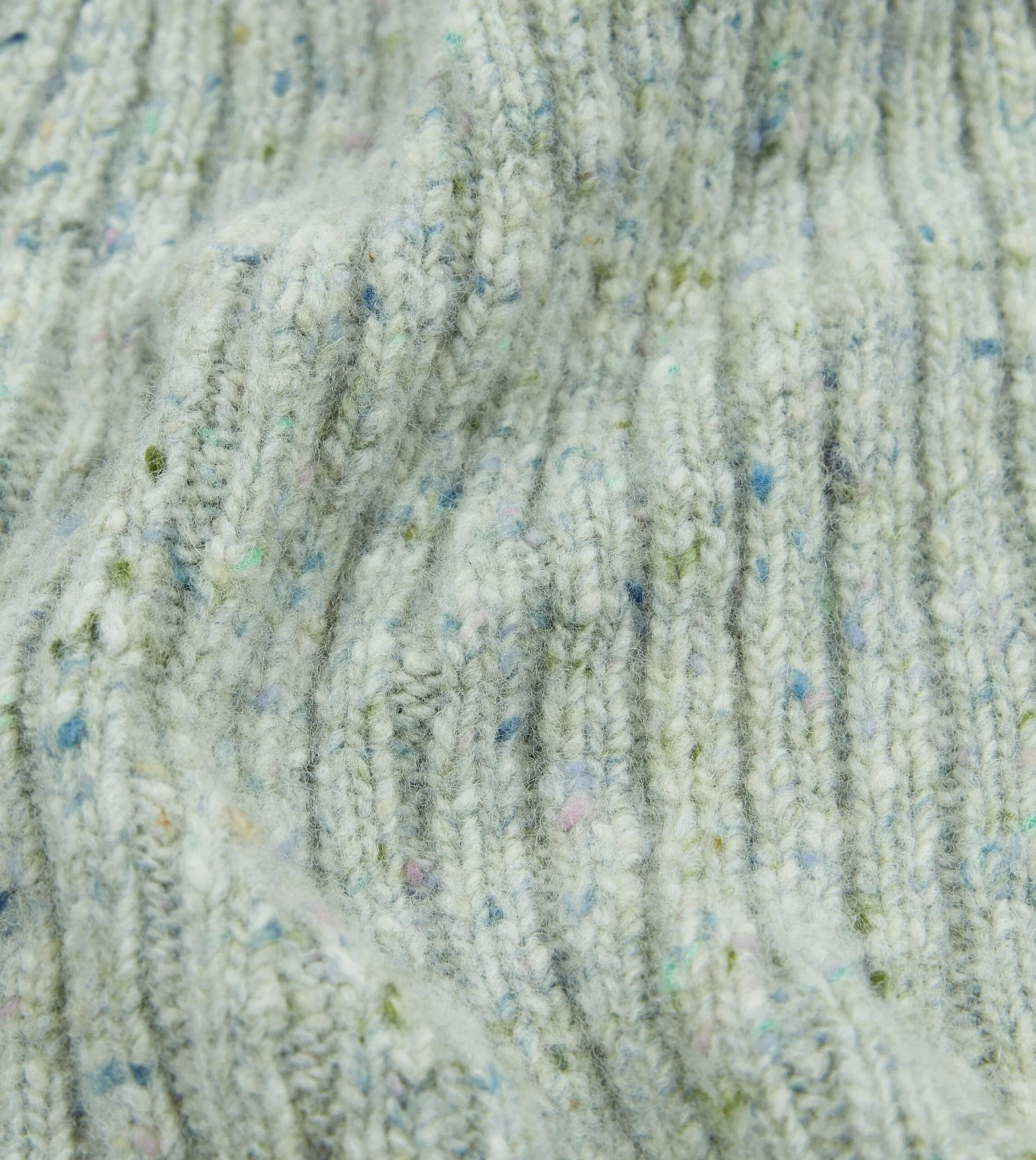 ALD / Drake's Grey Donegal Ribbed Knit Beanie 4 ALD / Drake's Grey Donegal Ribbed Knit Beanie - Image 2