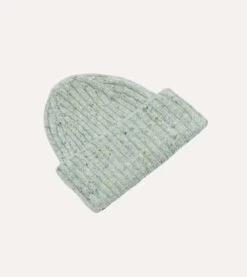 ALD / Drake's Grey Donegal Ribbed Knit Beanie 9 ALD / Drake's Grey Donegal Ribbed Knit Beanie -Drakes Shop DR1AG123668 01600 3