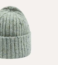 ALD / Drake's Grey Donegal Ribbed Knit Beanie 10 ALD / Drake's Grey Donegal Ribbed Knit Beanie -Drakes Shop DR1AG123668 01600 4