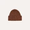 ALD / Drake's Brown Donegal Ribbed Knit Beanie -Drakes Shop DR1AG123668 02800 1