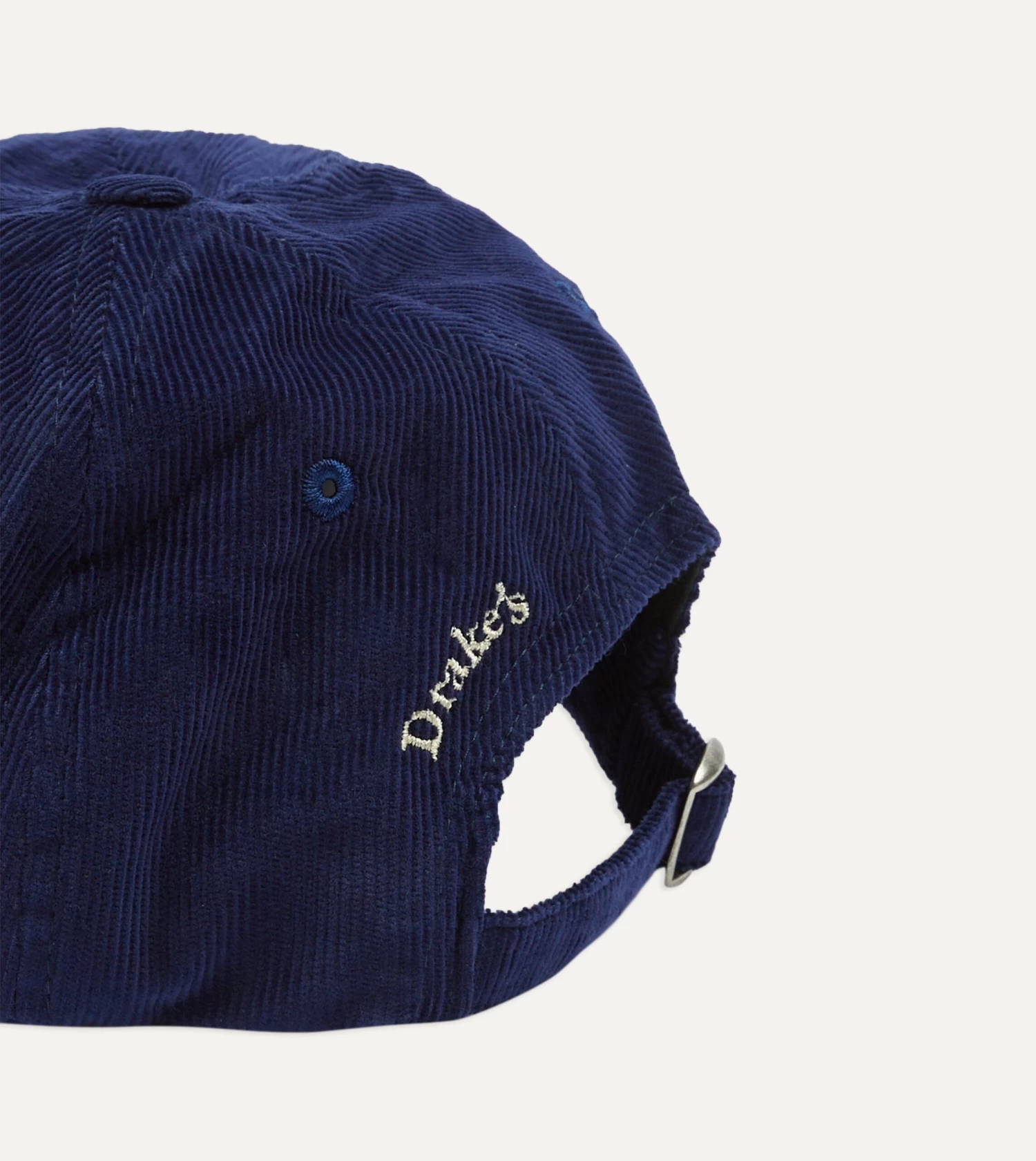 Navy 'D' Flag Emblem Cotton Corduroy Baseball Cap 4 Navy 'D' Flag Emblem Cotton Corduroy Baseball Cap - Image 2
