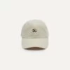 White 'D' Emblem Cotton Corduroy Baseball Cap -Drakes Shop DR1AG223104 01000 1