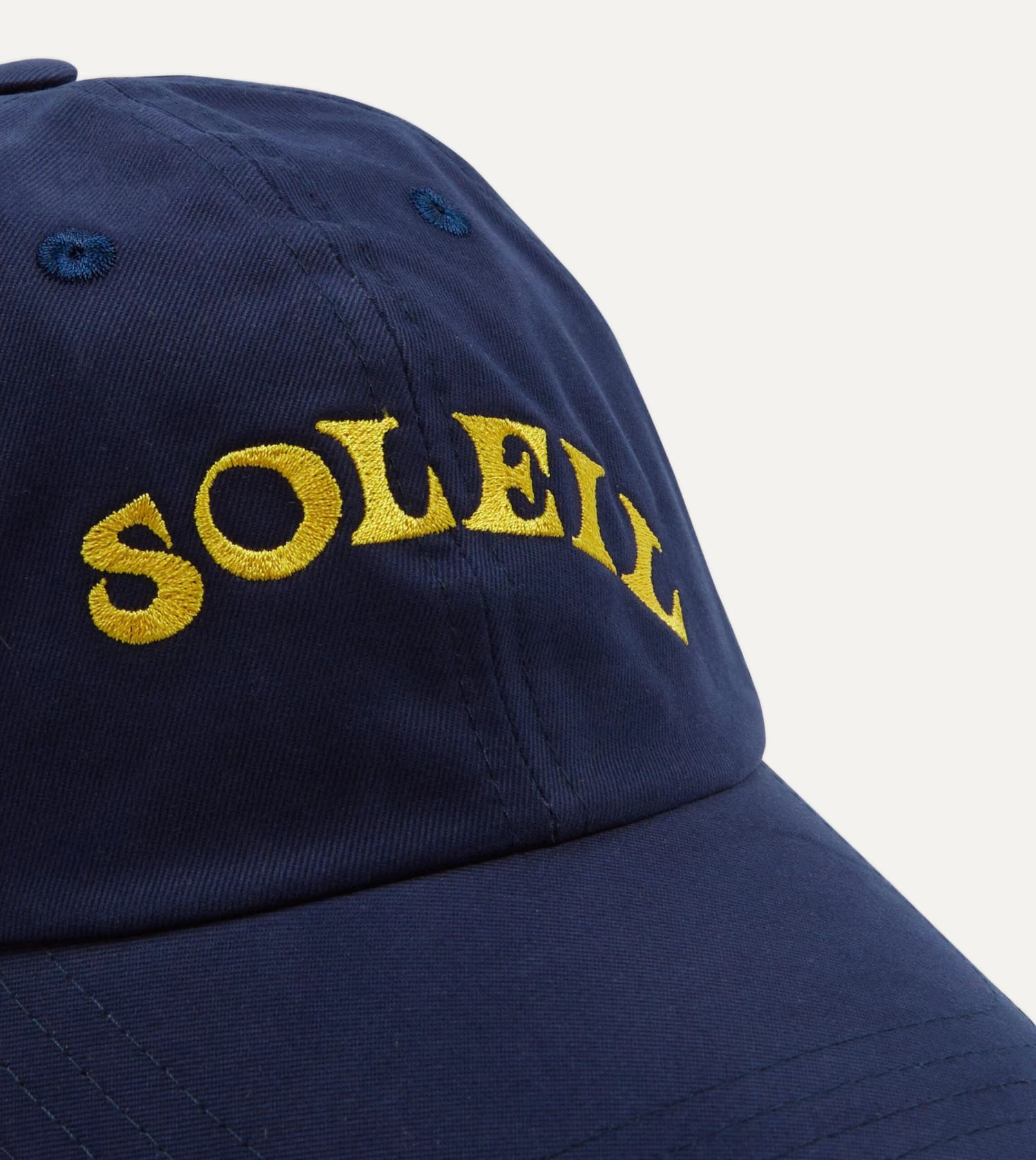 Navy Soleil Cotton Twill Baseball Cap 5 Navy Soleil Cotton Twill Baseball Cap - Image 3