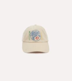 Ecru Chainstitch 'D' Plate Cotton Twill Baseball Cap