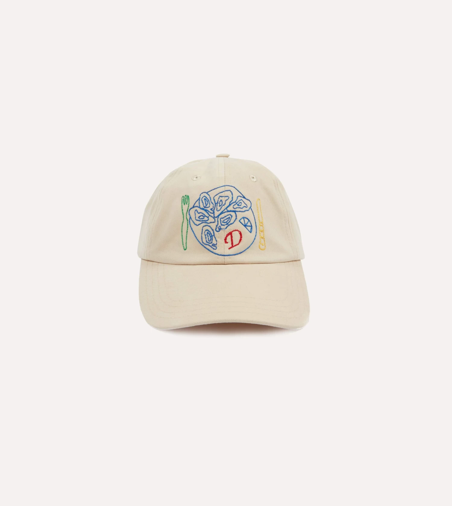 Ecru Chainstitch 'D' Plate Cotton Twill Baseball Cap 3 Ecru Chainstitch 'D' Plate Cotton Twill Baseball Cap