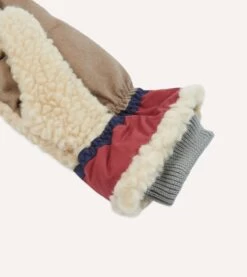 Elmer Ecru Wool Pile Gloves -Drakes Shop DR1AH023688 01051 3