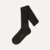 Dark Grey Wool Over-The-Calf Sock -Drakes Shop DR1AJ121425 02600 1