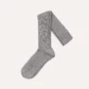 Light Grey Wool Over-The-Calf Socks -Drakes Shop DR1AJ121425 04600 1