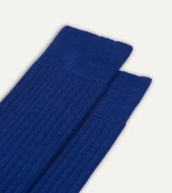 Royal Blue Wool Over-the-Calf Socks -Drakes Shop DR1AJ121425 09200 3 4ea8aa6b 7444 4bb6 a4c5 5dbb38ae2dd0