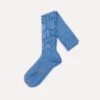 Sky Blue Wool Over-the-Calf Socks -Drakes Shop DR1AJ121425 11200 1