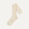 Ecru Wool Over-the-Calf Socks -Drakes Shop DR1AJ121425 15050 1