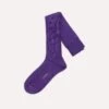 Dark Purple Wool Over-the-Calf Socks -Drakes Shop DR1AJ121425 18900 1