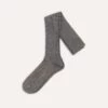 Mid-Grey Cotton Over-the-Calf Socks 2 Mid-Grey Cotton Over-the-Calf Socks -Drakes Shop DR1AJ121435 02600 1