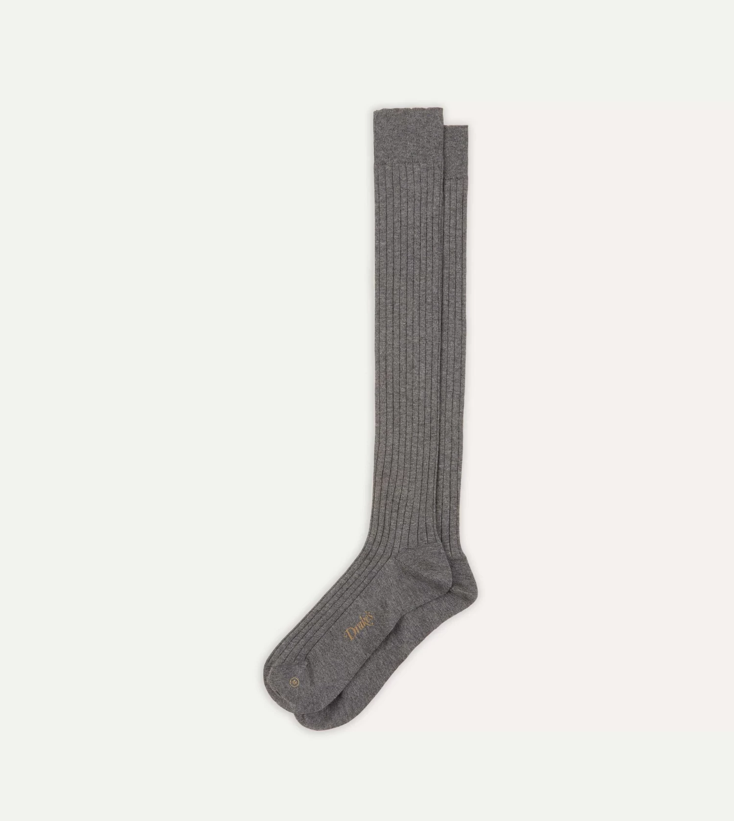 Mid-Grey Cotton Over-the-Calf Socks 6 Mid-Grey Cotton Over-the-Calf Socks - Image 4