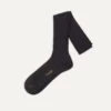 Dark Navy Cotton Over-the-Calf Socks -Drakes Shop DR1AJ121435 03200 1