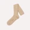 Oatmeal Cotton Over-the-Calf Socks -Drakes Shop DR1AJ121435 06600 1