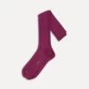 Fuchsia Cotton Over-the-Calf Socks 2 Fuchsia Cotton Over-the-Calf Socks -Drakes Shop DR1AJ121435 09700 1