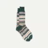 Green Fair Isle Wool Cotton Socks 2 Green Fair Isle Wool Cotton Socks -Drakes Shop DR1AJ2 22231 03 660 1