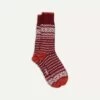 Red Fair Isle Wool Cotton Socks -Drakes Shop DR1AJ2 22652 01 701 1