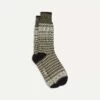 Grey Fair Isle Wool Cotton Socks