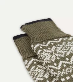 Grey Fair Isle Wool Cotton Socks -Drakes Shop DR1AJ2 22652 03 601 2