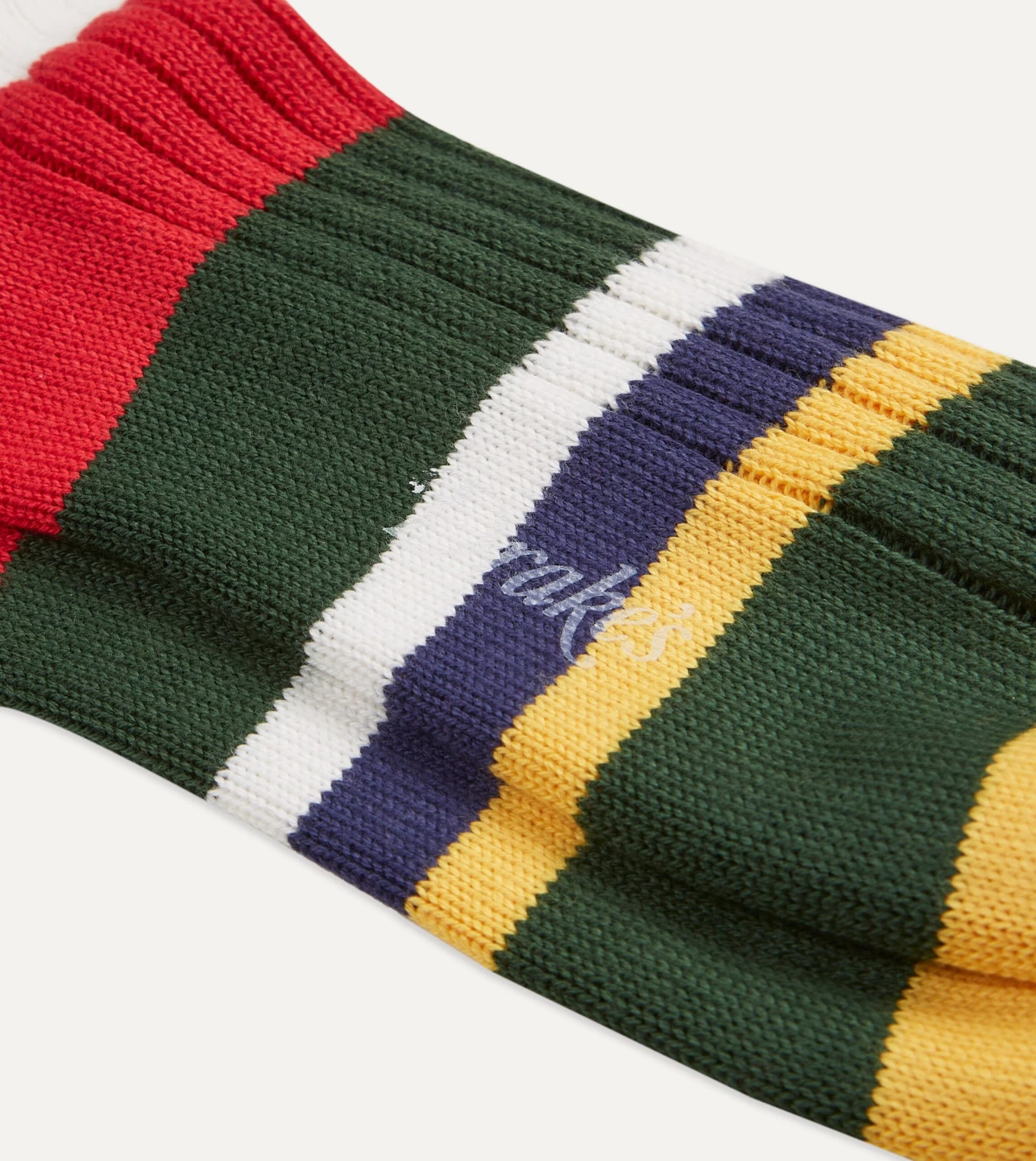 Navy And Green Cotton Striped Sports Socks 4 Navy And Green Cotton Striped Sports Socks - Image 2
