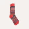 RoToTo Red Cotton Fair Isle Socks -Drakes Shop DR1AJ223655 01701 1