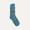 RoToTo Blue Cotton Fair Isle Socks -Drakes Shop DR1AJ223655 02201 1