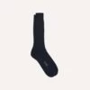 Navy Cotton Mid-Calf Socks -Drakes Shop DR1AJ224196 03250 1