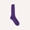 Purple Cotton Mid-Calf Socks -Drakes Shop DR1AJ224196 08990 1