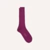 Fuchsia Cotton Mid-Calf Socks -Drakes Shop DR1AJ224196 09900 1