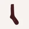Burgundy Cotton Mid-Calf Socks -Drakes Shop DR1AJ224196 14700 1