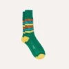 Green And Yellow Striped Cotton Sports Sock -Drakes Shop DR1AJ3 24085 03 402 1