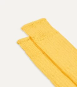 Yellow Cotton Sports Socks -Drakes Shop DR1AJ322413 10800 3