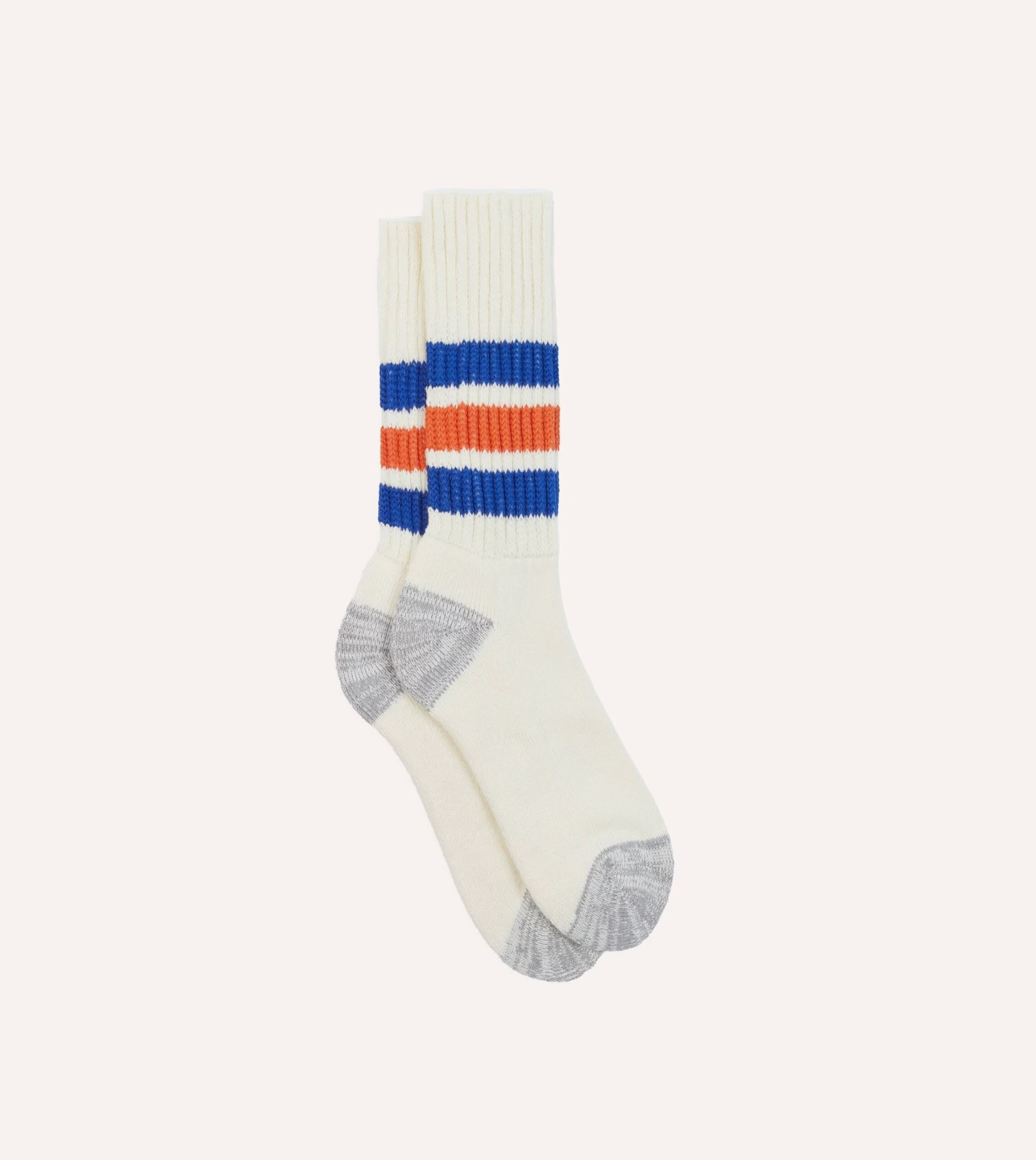 RoToTo Blue And Orange Cotton Crew Socks 3 RoToTo Blue And Orange Cotton Crew Socks