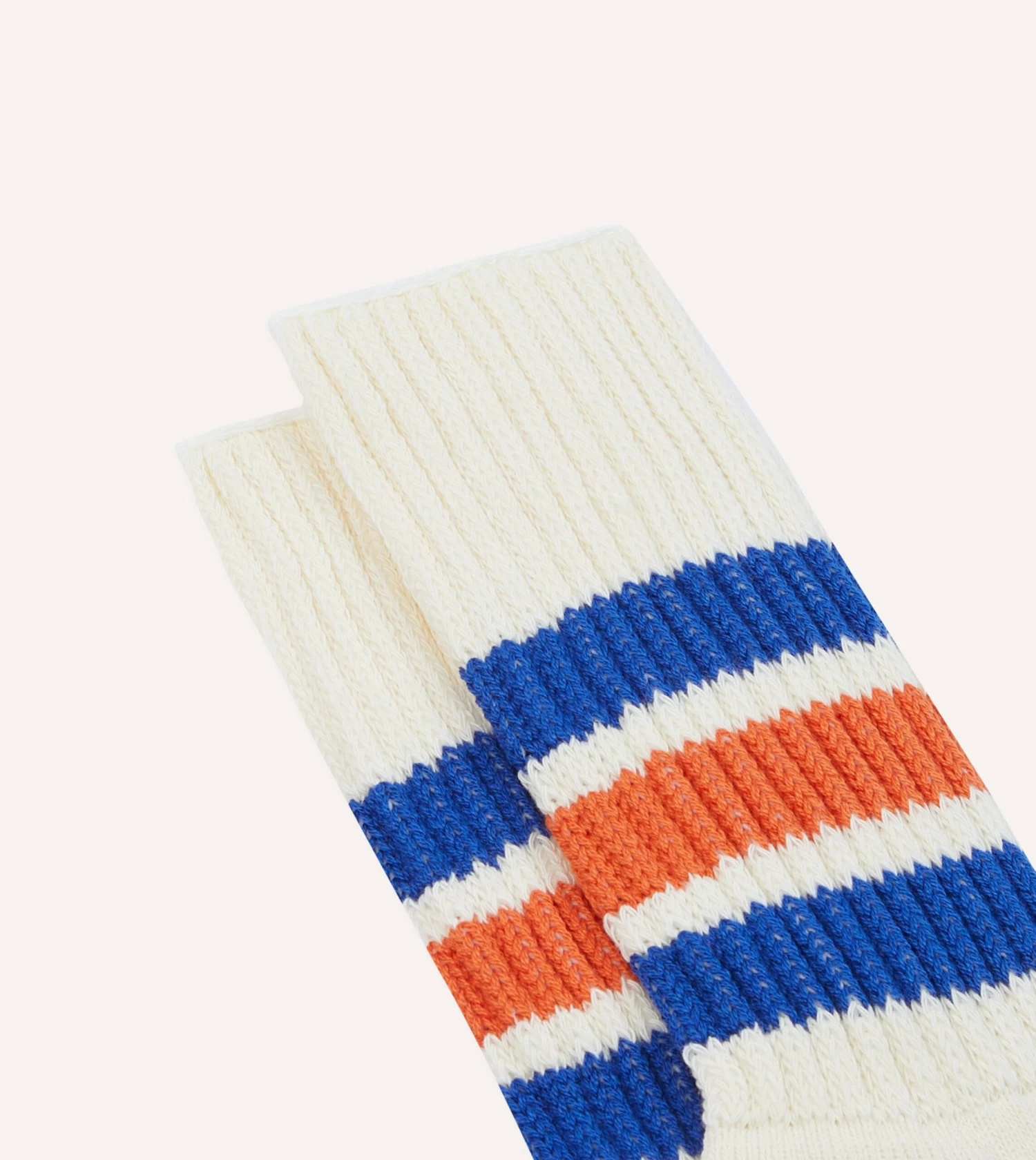 RoToTo Blue And Orange Cotton Crew Socks 4 RoToTo Blue And Orange Cotton Crew Socks - Image 2