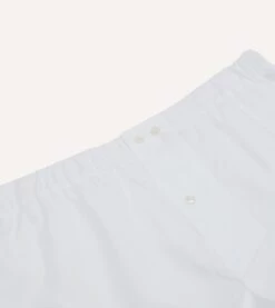 White Cotton Poplin Boxer Shorts 9 White Cotton Poplin Boxer Shorts -Drakes Shop DR1AJ423214 01000 3