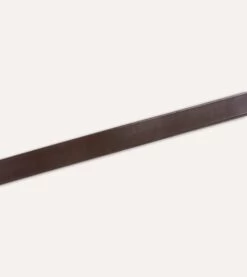 Dark Brown Unlined Bridle Leather Belt With Brass Buckle -Drakes Shop DR1AK121920 01300 4