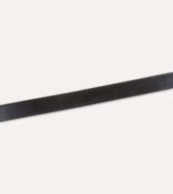 Black Unlined Bridle Leather Belt With Brass Buckle -Drakes Shop DR1AK121920 02100 4