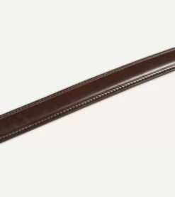 Dark Brown Fully Lined Bridle Leather Belt With Brass Buckle -Drakes Shop DR1AK121922 01300 4