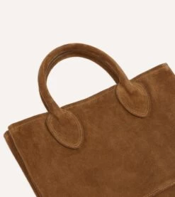 Tobacco Suede Tote Bag -Drakes Shop DR1AM223684 01300 3