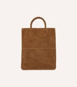 Tobacco Suede Tote Bag -Drakes Shop DR1AM223684 01300 6