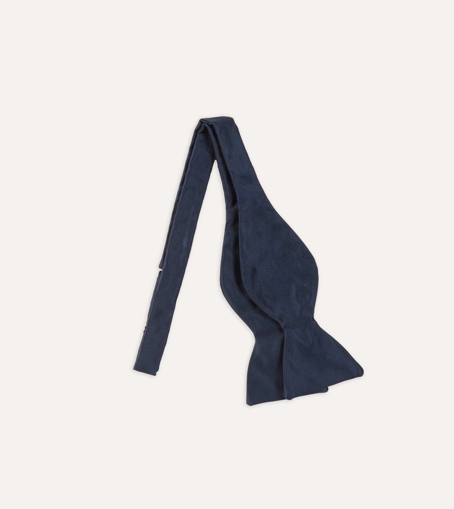 Navy Self-Tie Satin Butterfly Bow Tie 3 Navy Self-Tie Satin Butterfly Bow Tie