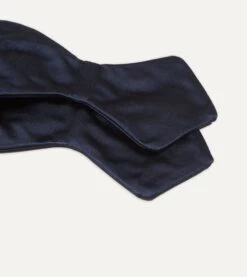 Navy Self-Tie Satin Batwing Bow Tie -Drakes Shop DR1AO222426 02250 2