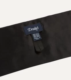 Black Silk Satin Cummerbund -Drakes Shop DR1AR123805 01100 4