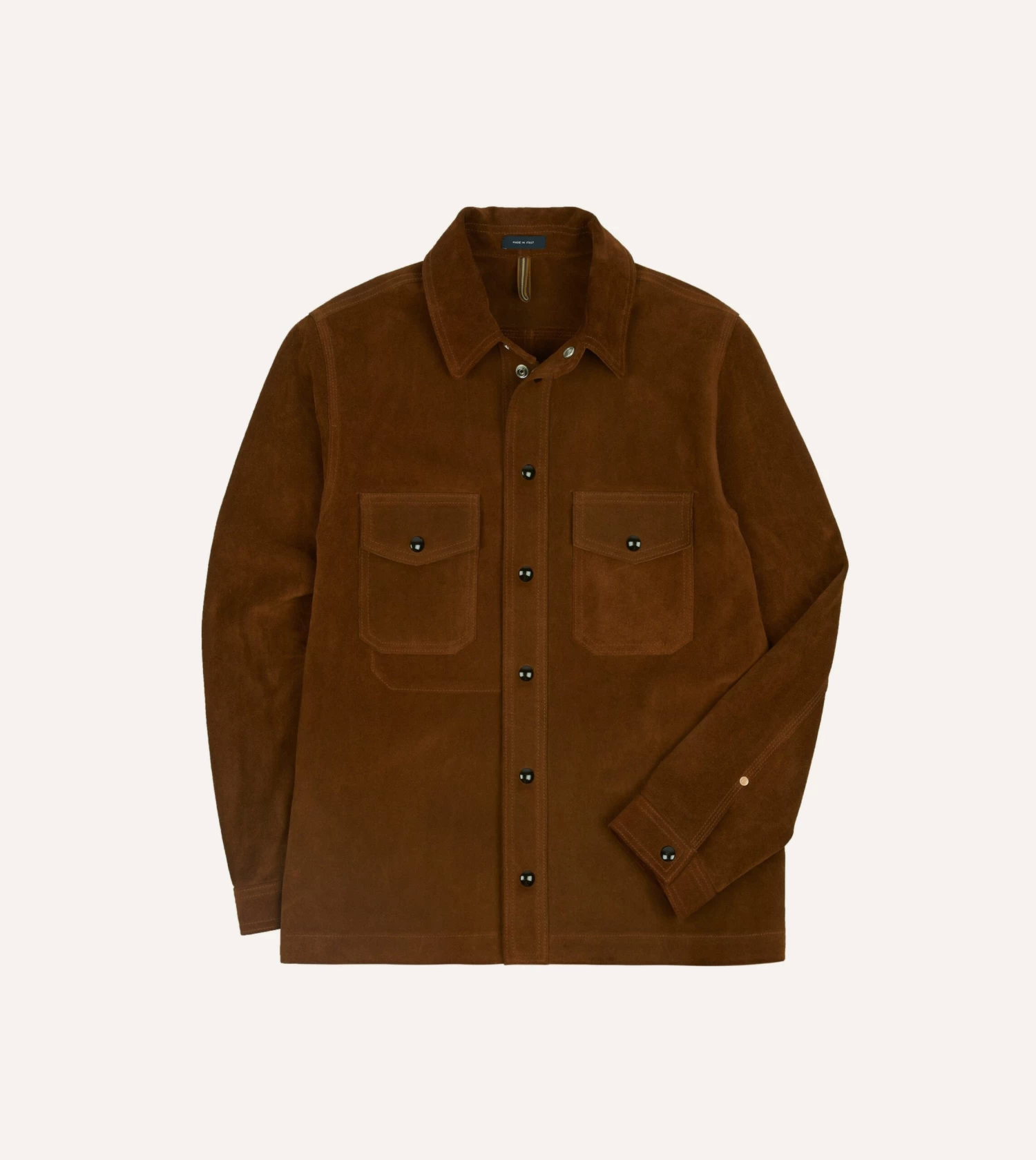 Brown Roughout Suede Overshirt 3 Brown Roughout Suede Overshirt