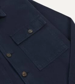Navy Cotton Field Shirt -Drakes Shop DR2A1A24008 01250 4