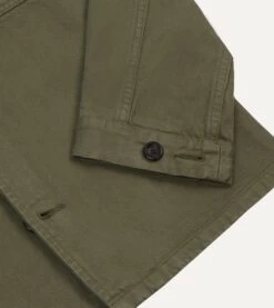 Olive Cotton Field Shirt -Drakes Shop DR2A1A24008 02400 5